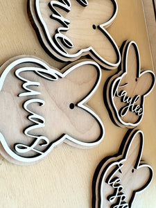 Bunny Outline Name Easter Basket Tags