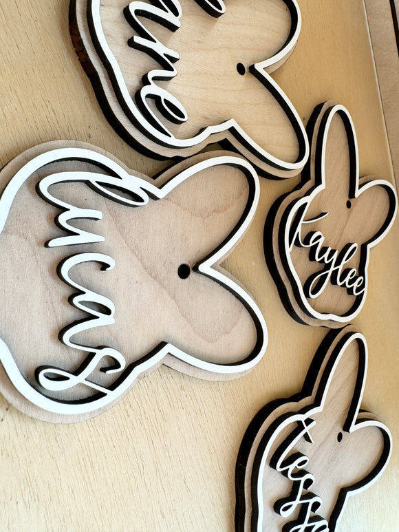 Bunny Outline Name Easter Basket Tags