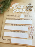 Dear Santa Wood Dry Erase Sign