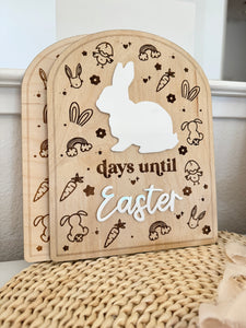 Easter Bunny Countdown Wood Dry Erase Sign