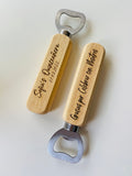 PERSONALIZED Wood & Leather Bottle Openers