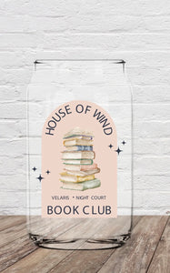 16oz Glass Tumbler Cup - House of Wind Book Club