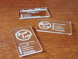 Custom Business Cards Wood/Metal/Acrylic