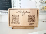 Custom Wood QR Code Engraved Sign (MADE TO ORDER)