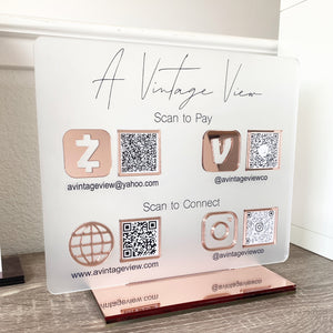 4 Code Acrylic QR Sign (MADE TO ORDER)