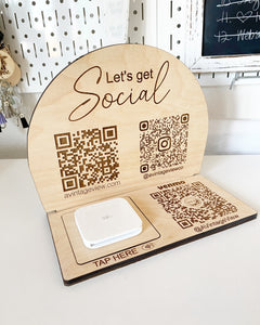 Card Reader TRIPLE QR Code Sign (MADE TO ORDER)