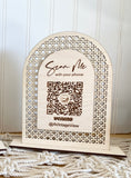 Rattan Scan Me QR Code Engraved Sign (MADE TO ORDER)