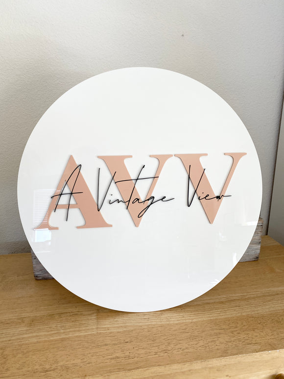 3D Acrylic Logo Round (MADE TO ORDER)