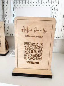 Custom Wood QR Code Engraved Sign (MADE TO ORDER)